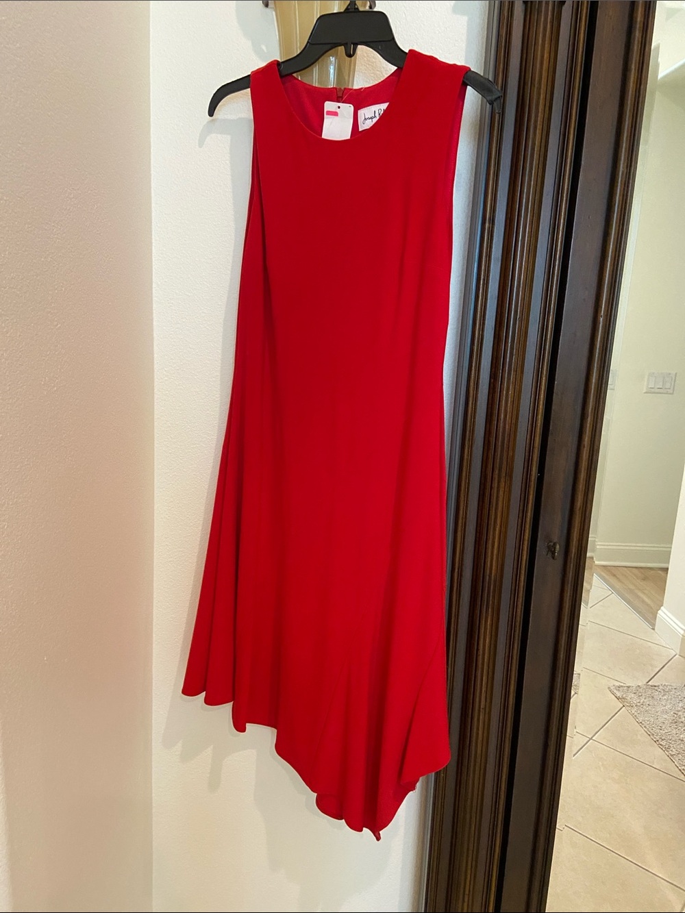 Joseph Ribkoff Red Asymmetrical Sleeveless Dress